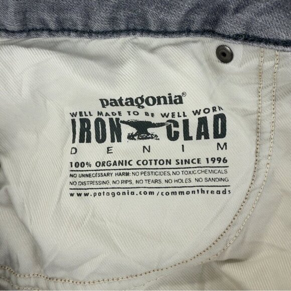 Patagonia Men's Size 35x32 Grey Straight Leg Jeans Iron Clad Denim 100% Organic - Picture 4 of 12